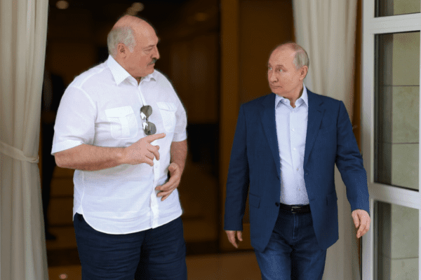 What topics did Vladimir Putin and Lukashenko address when they met in Russia?