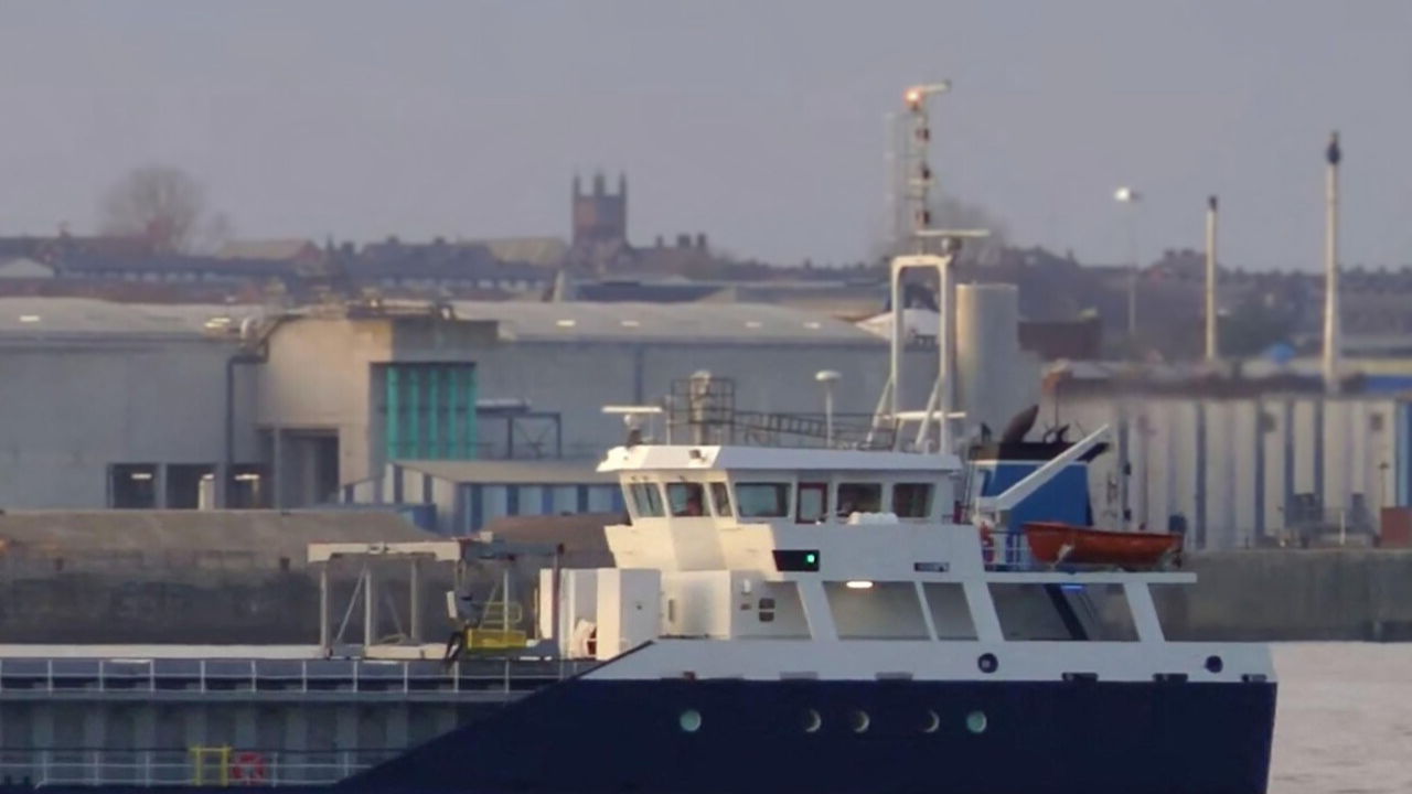 A collision between two cargo ships off the coast of Germany; One dead, several missing