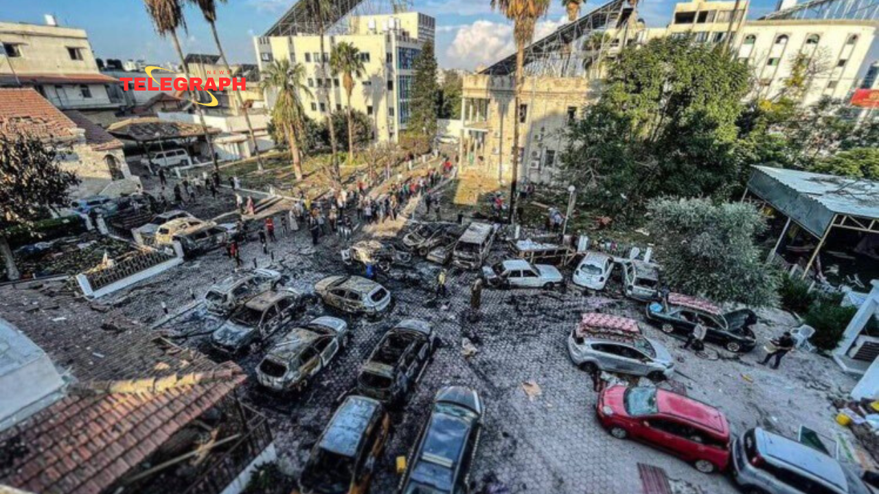 The Aftermath Of The Destruction At The Gaza Baptist Hospital On Wednesday Morning
